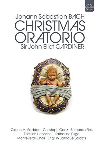 DVD cover for Bach’s Christmas Oratorio featuring a baby Jesus image.