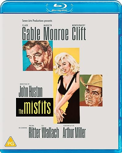 Blu-ray case for “The Misfits” featuring Clark Gable, Marilyn Monroe, and Montgomery Clift.