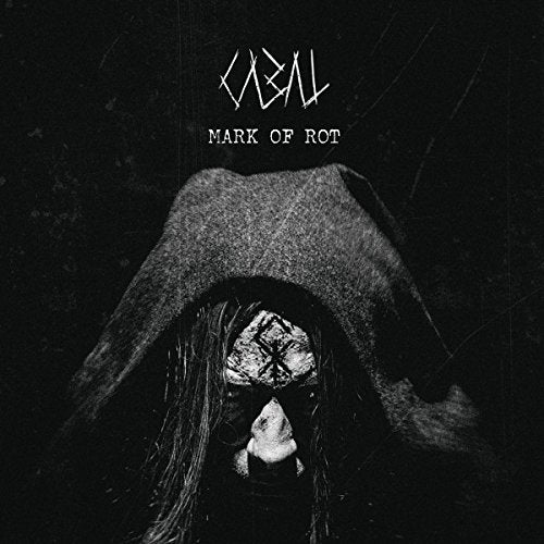 Black and white album cover featuring a hooded figure with a rune on forehead.