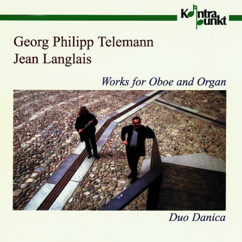 CD cover featuring two musicians with an oboe and organ composition title.