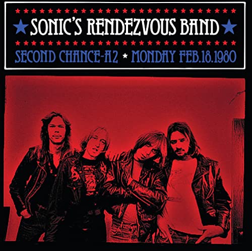 Album cover for Sonic's Rendezvous Band, featuring four musicians in leather jackets.