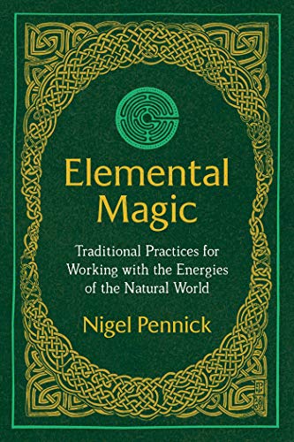 Green book cover with gold Celtic knotwork and the title "Elemental Magic".