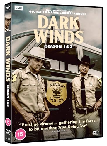 DVD cover for “Dark Winds” seasons 1 & 2, featuring two Navajo police officers.