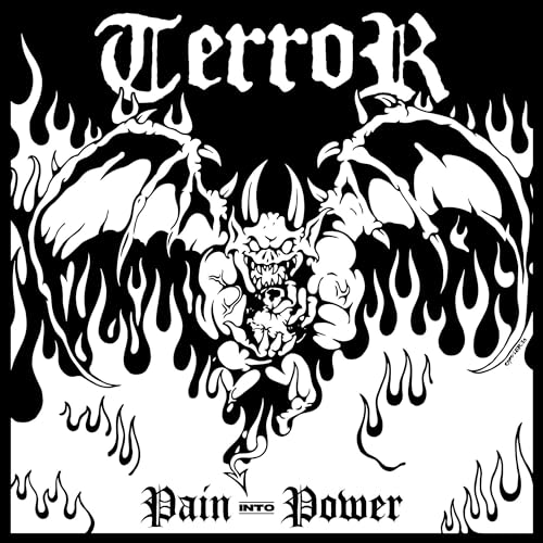 Black and white CD cover art featuring a demonic figure surrounded by flames.