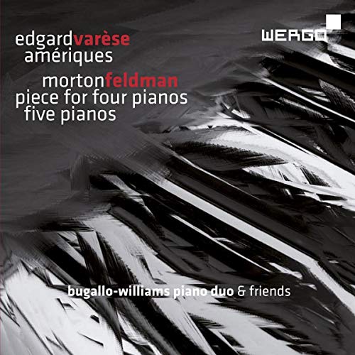 CD cover for Varese and Feldman piano pieces, abstract white design.