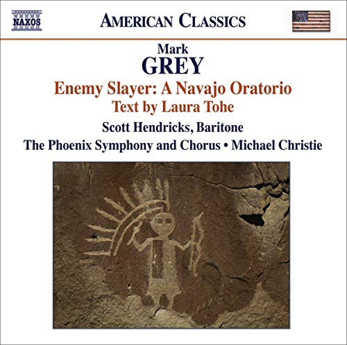 CD cover: rock art figure with text for “Enemy Slayer” oratorio.