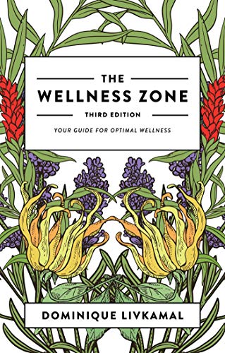 Book cover for "The Wellness Zone" with floral botanical illustrations.