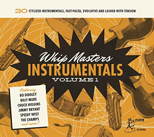 CD cover for “Whip Masters Instrumentals Vol.1” with abstract gold design.
