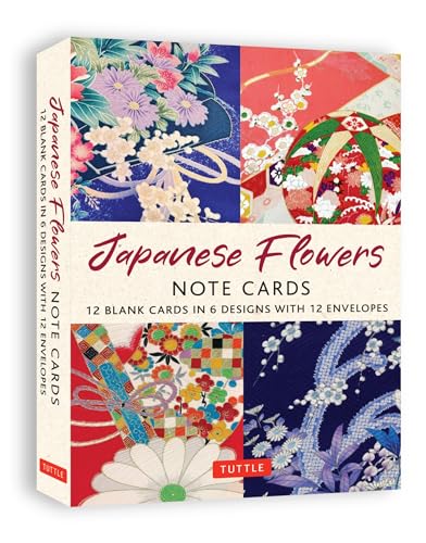 Japanese Flowers, 12 Note Cards : 12 Blank Cards in 6 Lovely Designs (2 each) with 12 Patterned Envelopes