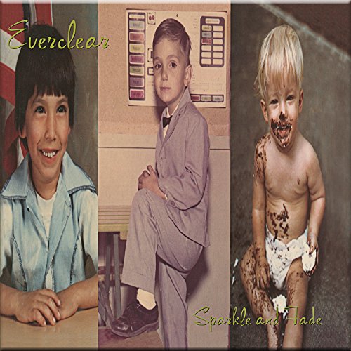 Album cover: three vintage childhood portraits with text overlays.