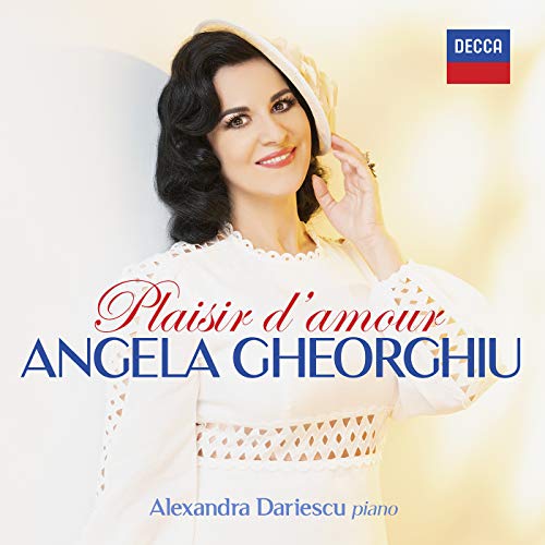 CD cover featuring Angela Gheorghiu in white dress and hat.