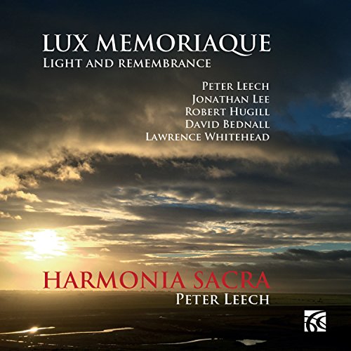 CD cover: stormy sunset sky with text "LUX MEMORIAQUE" and composer names.