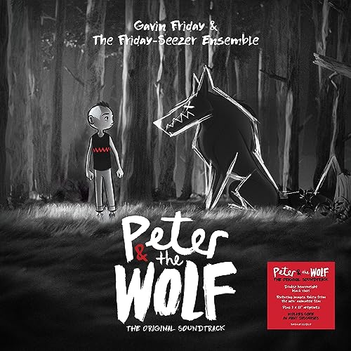 Album cover for "Peter and the Wolf" featuring a boy and wolf illustration.