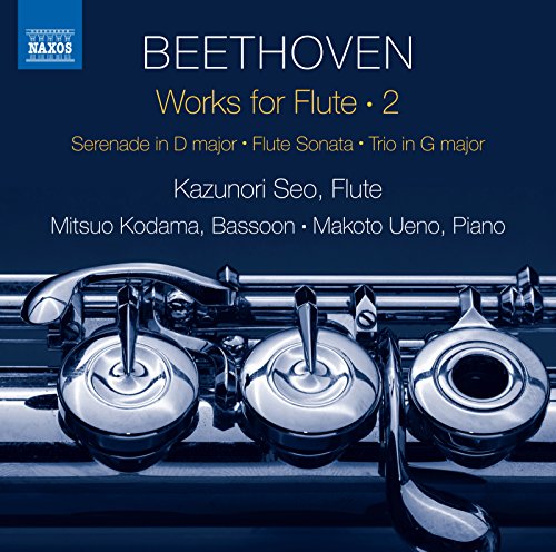 CD cover for Beethoven’s flute works featuring a silver flute.