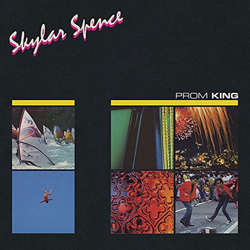 Album cover for Skylar Spence’s “Prom King” with collage imagery.