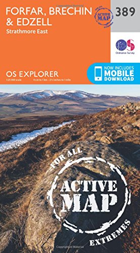 OS Explorer Map Active (389) Forfar, Brechin and Edzell (OS Explorer Active Map)