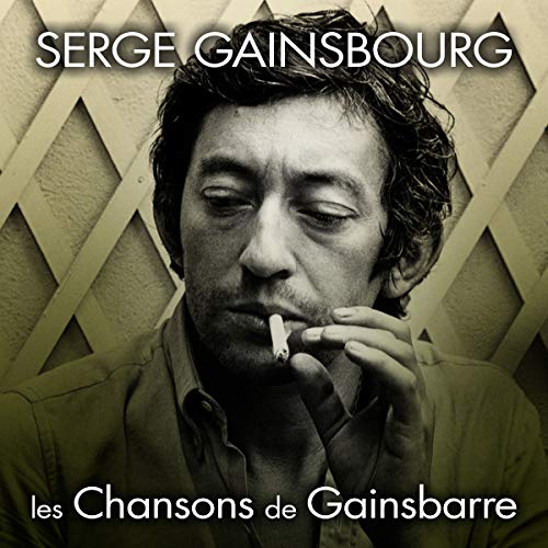 Black and white portrait of Serge Gainsbourg holding a cigarette.