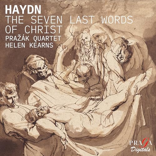 CD cover depicting a sepia-toned painting of Christ’s crucifixion scene.
