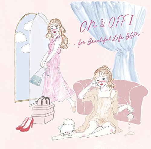 CD cover with illustrated women, mirror, and dog in a pink room.