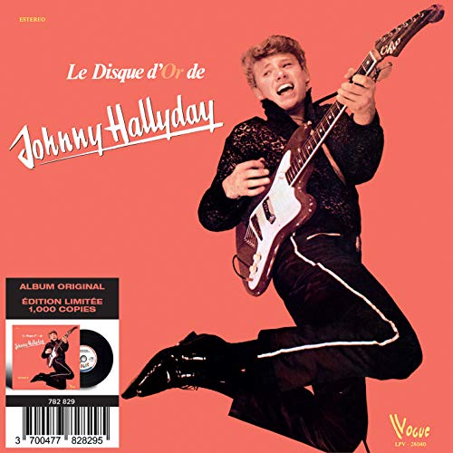 Johnny Hallyday album cover: musician playing a red electric guitar.