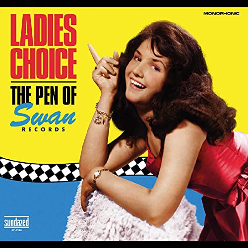 Album cover for "Ladies Choice" featuring a smiling woman in red.
