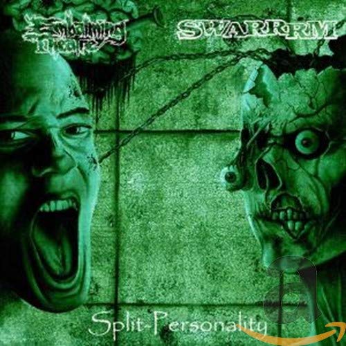 CD cover for "Embalming Theatre / Swarrrm" featuring distorted, screaming faces.