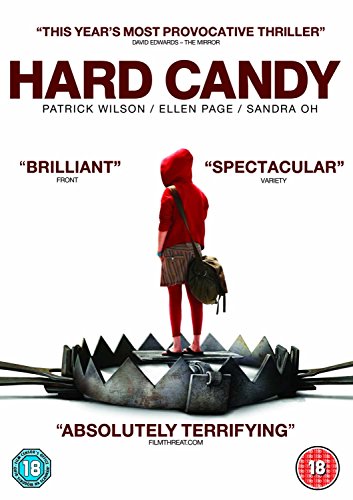 Hard Candy" DVD cover with a figure standing on a bear trap.