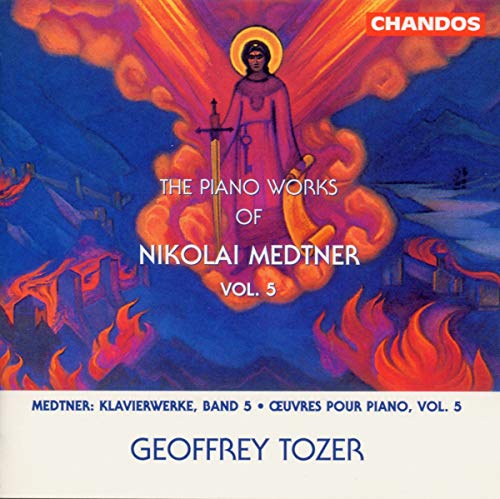 CD cover: abstract painting of a figure with a sword, fiery landscape.