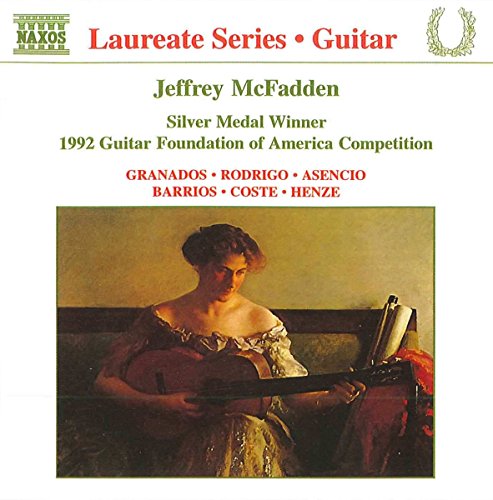 CD cover for Jeffrey McFadden’s guitar recital featuring a painting of a woman with a guitar.
