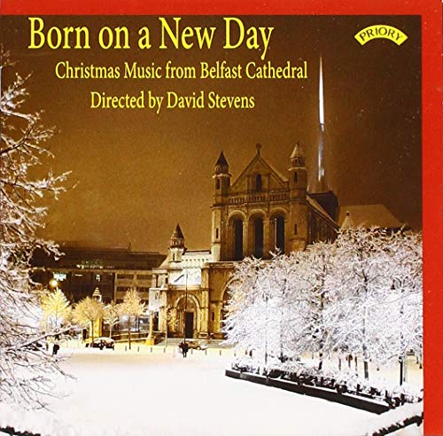 CD cover featuring Belfast Cathedral illuminated in a snowy winter scene.