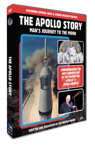 DVD cover for "The Apollo Story" featuring a rocket launch and astronauts.