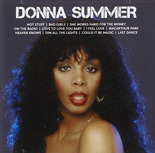 Donna Summer album cover, featuring a portrait of the singer with dark hair.
