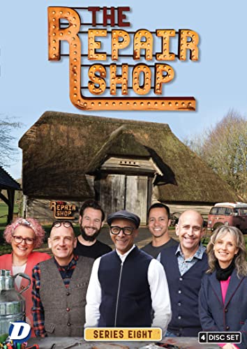 The Repair Shop" Series 8 DVD cover with cast and workshop building.