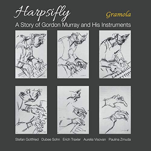 CD cover with six black and white sketches of hands playing instruments.