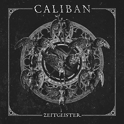 Caliban album cover: ornate, dark illustration of winged figures in a circle.