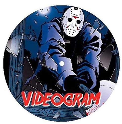 Picture disc vinyl record featuring Jason Voorhees from Friday the 13th.