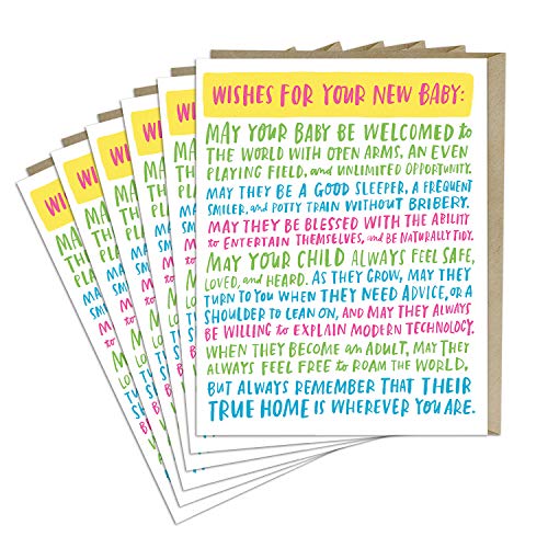 6-Pack Em & Friends Wishes For New Baby Card