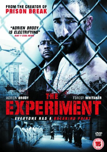 DVD cover for "The Experiment" featuring two men behind wire fencing.