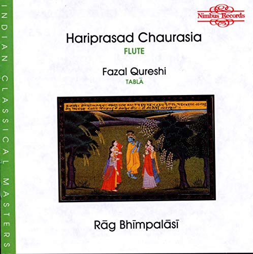 CD cover for Hariprasad Chaurasia’s “Rāg Bhimpalāsī” featuring a miniature painting.