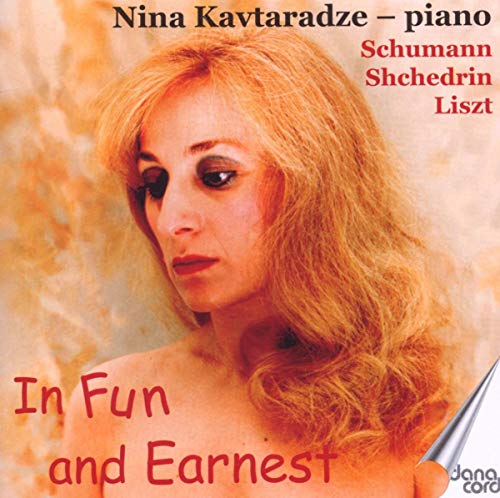 CD cover featuring pianist Nina Kavtaradze with composers’ names.