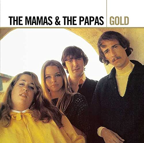 The Mamas & The Papas band portrait on a gold album cover.