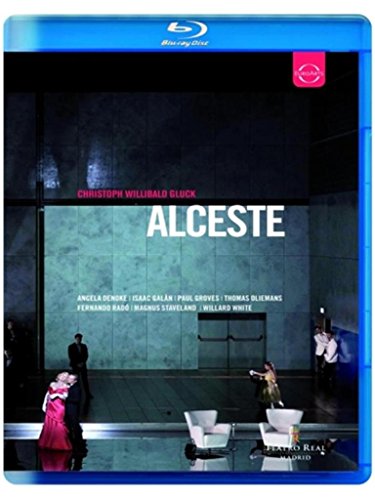 Blu-ray cover for Gluck’s opera *Alcest*, featuring performers and stage scene.
