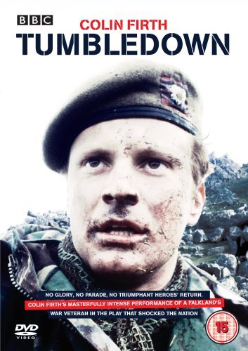 DVD cover for “Tumbledown” featuring Colin Firth in military uniform.