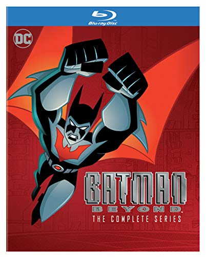 Blu-ray cover for “Batman Beyond” featuring a dynamic, futuristic Batman illustration.