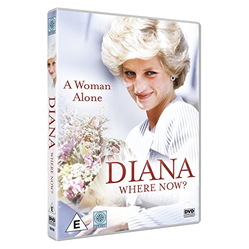 DVD cover featuring Princess Diana with flowers, titled "Diana: Where Now?".