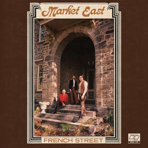 CD cover for Market East’s “French Street” featuring three people in front of a stone building.