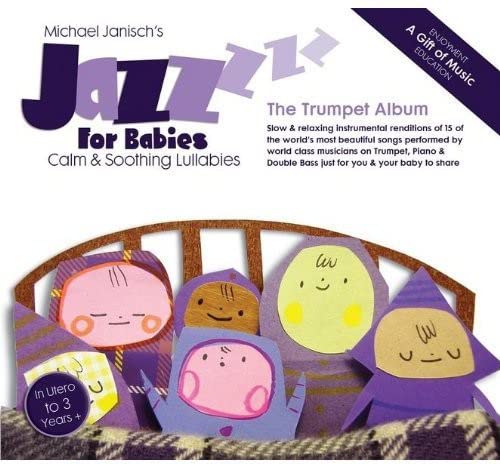 CD cover for "Jazz For Babies - The Trumpet Album" with cartoon figures.
