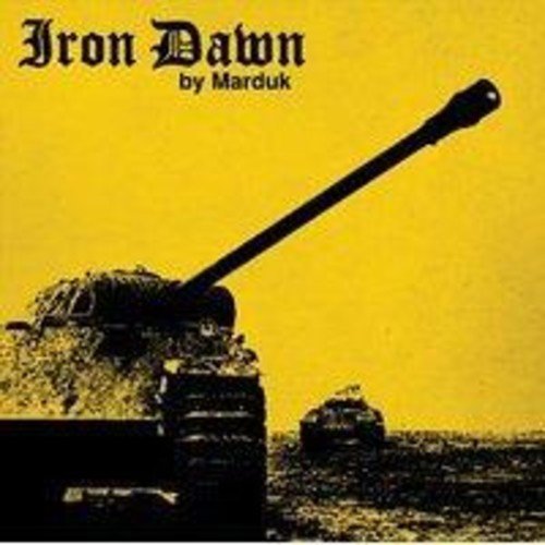 Album cover showing two tanks against a yellow background with the text Iron Dawn.