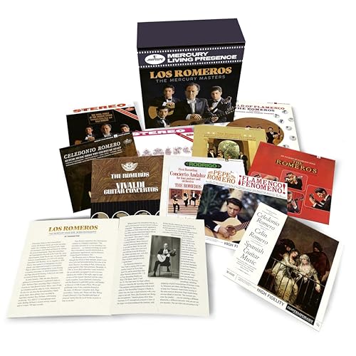 CD box set with album covers and booklets featuring Los Romeros.