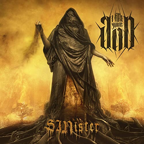 CD cover: hooded figure with outstretched arms in a fiery landscape.